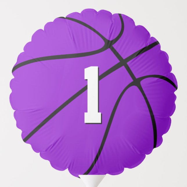 Purple Basketball Team/Player Party Custom Sports Balloon (Back)