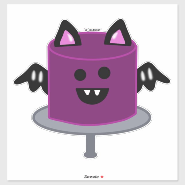 Purple Bat Cake Sticker (Sheet)