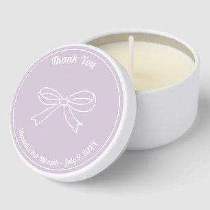 Purple Bat Mitzvah Favor Candles Coquette Bow