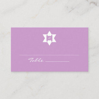 Purple Bat Mitzvah Place Cards