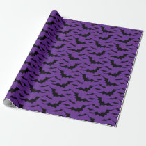 Purple Bat Pattern Wrapping Paper