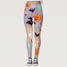 Purple Bats and Pumpkin Spooky Fun Halloween