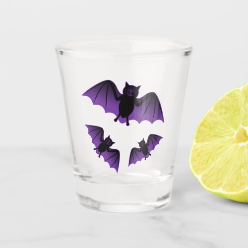 Purple Bats Shot Glass