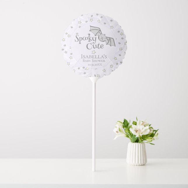 Purple Batty, Stars & Moons Spooky Cute Balloon (In SItu)