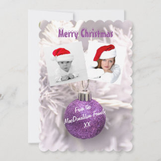 Purple bauble photo template Christmas