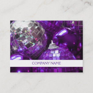 Purple Baubles business card template chubby white