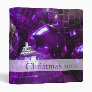 Purple Baubles 'Christmas 2010' binder front text