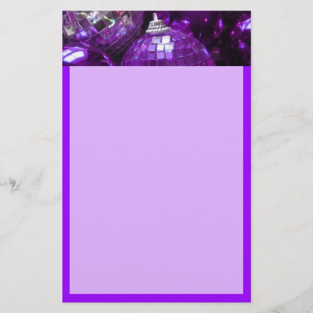 Purple Baubles header stationery purple (Front)