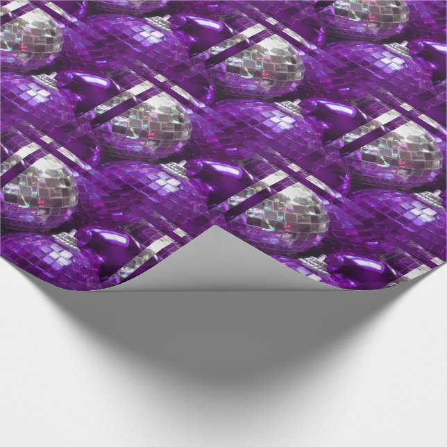 Purple Baubles wrapping paper (Corner)