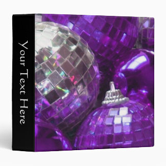 Purple Baubles 'Your Text' binder black