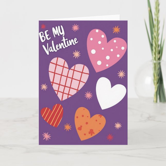 Purple Be My Valentine Card (Front)