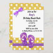 PURPLE Beach Party Invitations (Front/Back)
