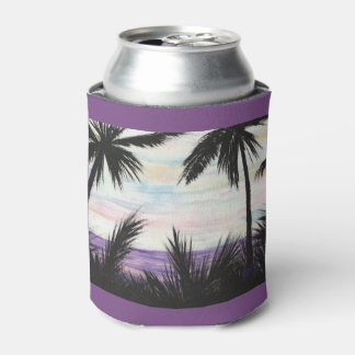 Purple Beach Sunset Can Cooler