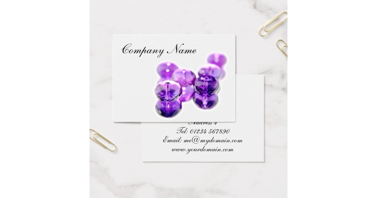 Purple Bead business cards Zazzle