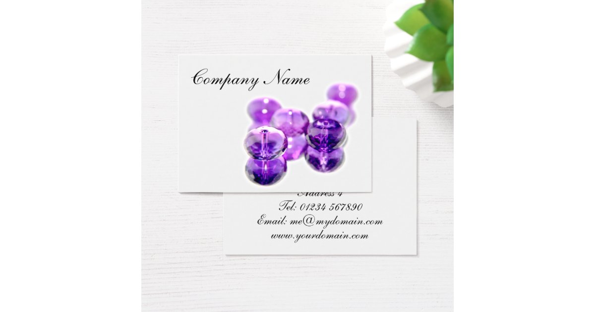 Purple Bead business cards Zazzle