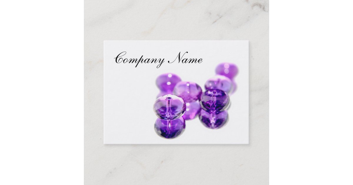 Purple Bead business cards Zazzle