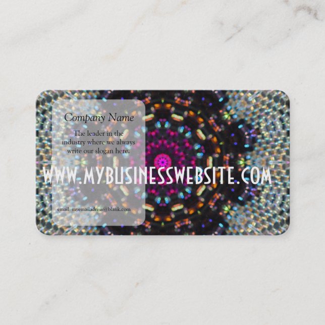 Purple Bead Kaleidoscope Business Card (Front)