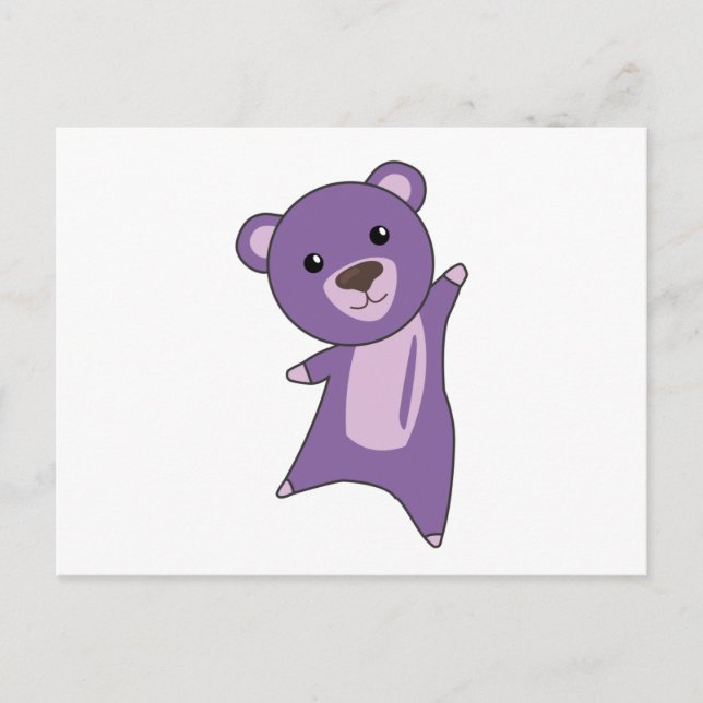 Purple Bear Colorful Bears Cute Animals Postcard (Front)