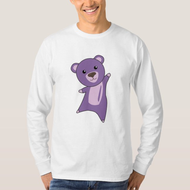 Purple Bear Colorful Bears Cute Animals T-Shirt (Front)