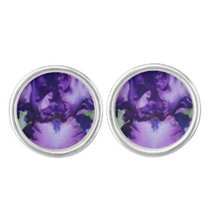 Purple Bearded Iris Cufflinks