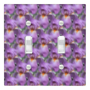 Purple Bearded Iris Floral Pattern   Light Switch Cover