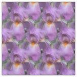 Purple Bearded Iris Flowers Nature Pattern Fabric