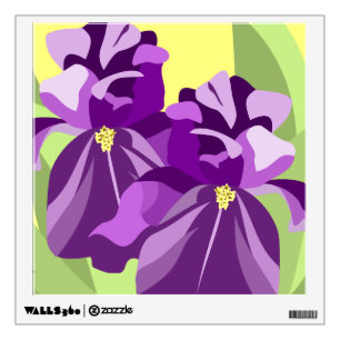 Purple Bearded Iris Flowers Wall Sticker
