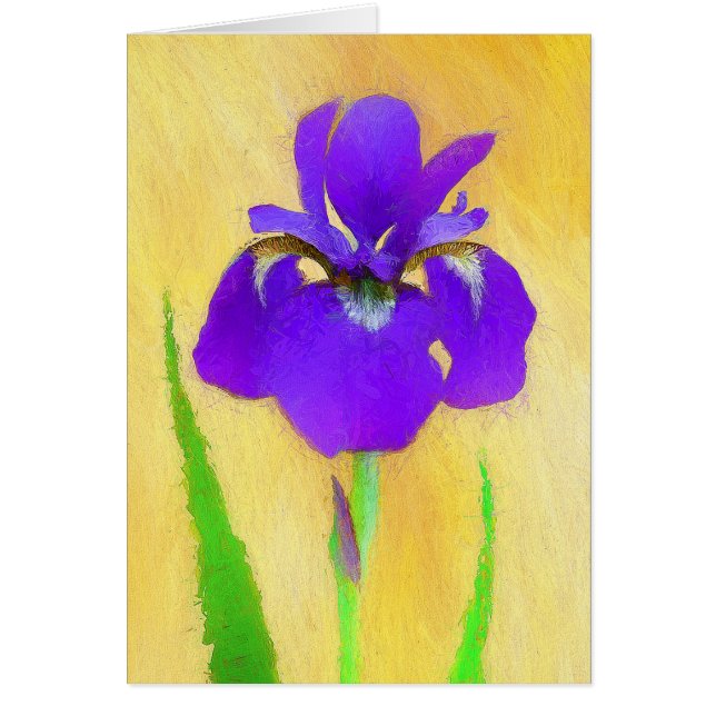 Purple Bearded Iris Painting - Cute Original Dog A Cards (Front)