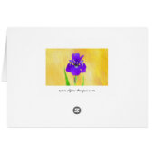 Purple Bearded Iris Painting - Cute Original Dog A Cards (Back Horizontal)