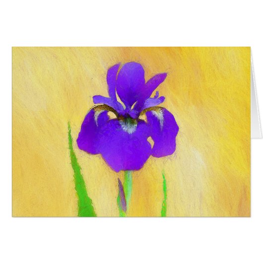 Purple Bearded Iris Painting - Cute Original Dog A Cards (Front Horizontal)