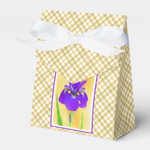 Purple Bearded Iris Painting _ Cute Original Dog A Favor Boxes