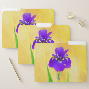 Purple Bearded Iris Painting - Cute Original Dog A File Folder