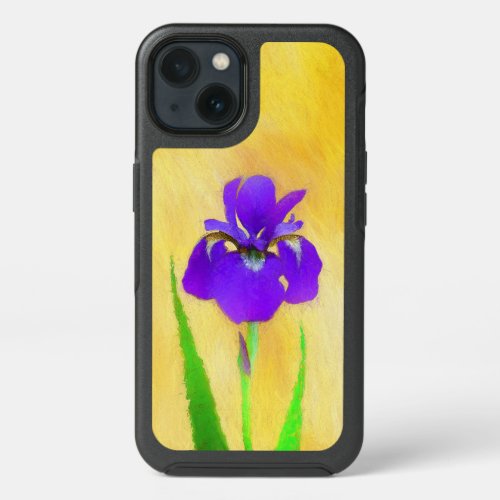 Purple Bearded Iris Painting _ Cute Original Dog A iPhone 13 Case