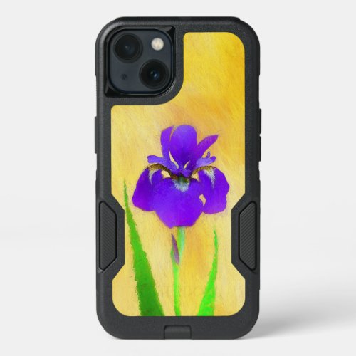 Purple Bearded Iris Painting _ Cute Original Dog A iPhone 13 Case