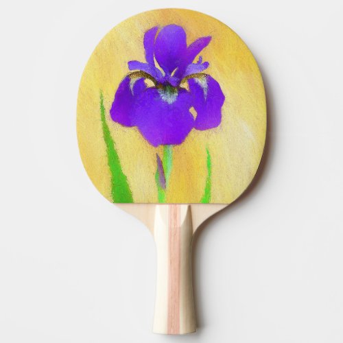 Purple Bearded Iris Painting _ Cute Original Dog A Ping Pong Paddle