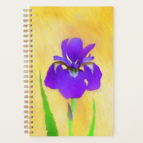 Purple Bearded Iris Painting _ Cute Original Dog A Planner