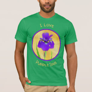Purple Bearded Iris Painting - Cute Original Dog A T-Shirt