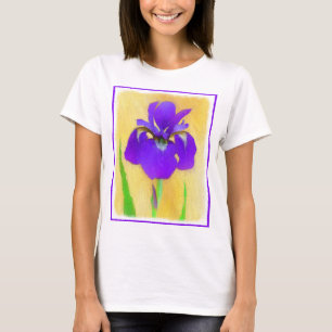 Purple Bearded Iris Painting - Cute Original Dog A T-Shirt