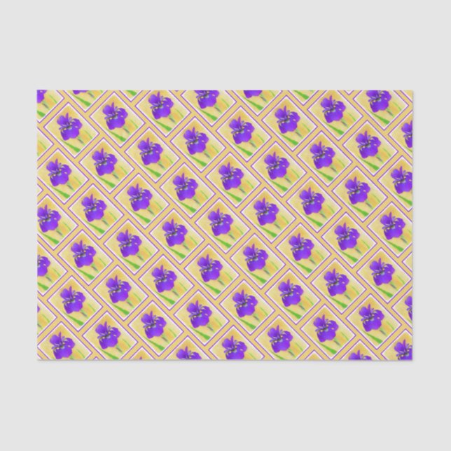 Purple Bearded Iris Painting - Cute Original Dog A Tissue Paper (Front)