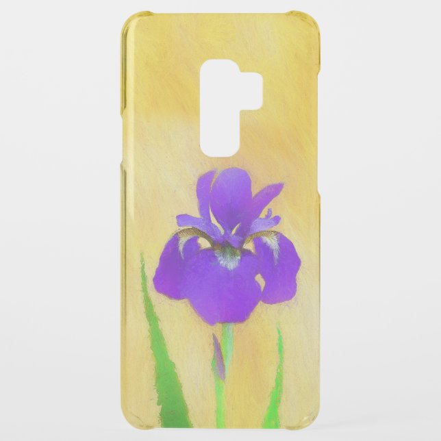 Purple Bearded Iris Painting - Cute Original Dog A Uncommon Samsung Galaxy Case (Back)