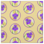 Purple Bearded Iris Painting Original Flower Art Fabric