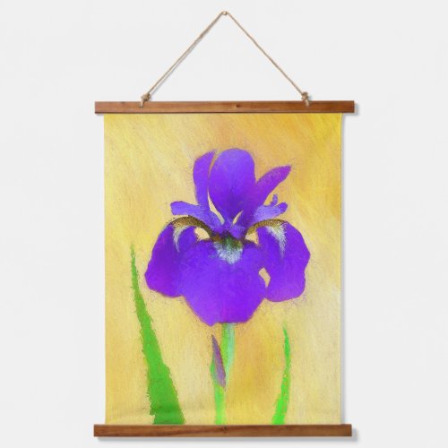 Purple Bearded Iris Painting _ Original Flower Art Hanging Tapestry