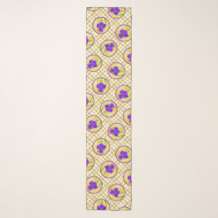 Purple Bearded Iris Painting Original Flower Art Scarf