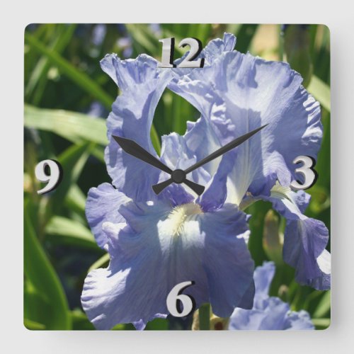 Purple Bearded Iris Square Wall Clock