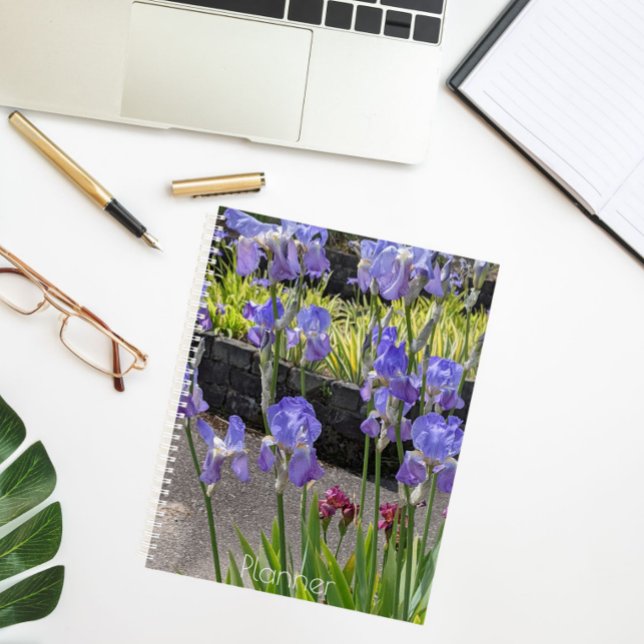 Purple Bearded Irises Floral Planner (In Situ)
