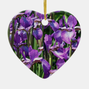 Purple Bearded Irises Flower Ornament