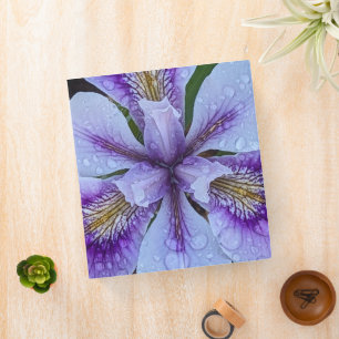 Purple Beardless Iris Floral 3 Ring Binder