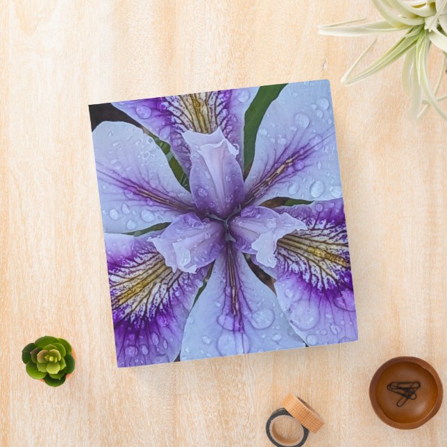 Purple Beardless Iris Floral 3 Ring Binder (In Situ)