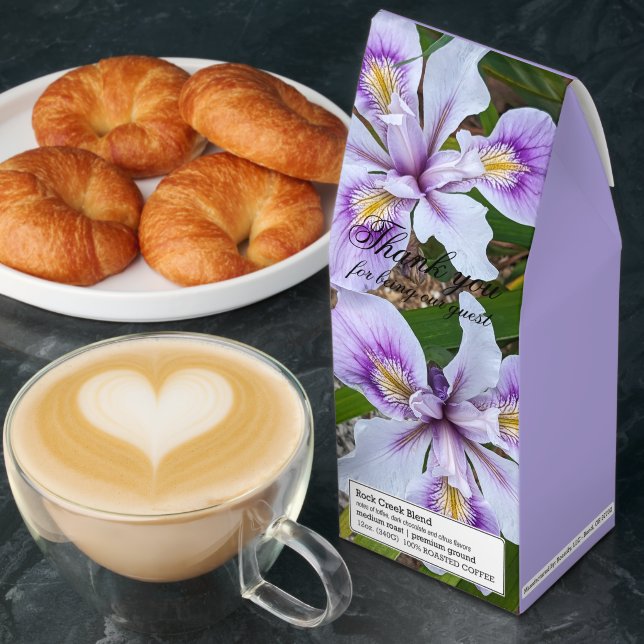 Purple Beardless Irises Floral Thank You Roasted Coffee (Breakfast)