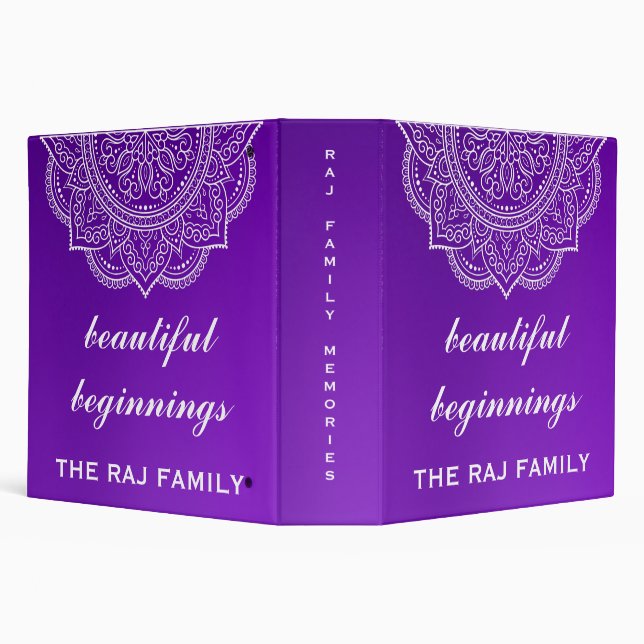 Purple Beautiful beginnings keepsake photo album 3 3 Ring Binder (Background)